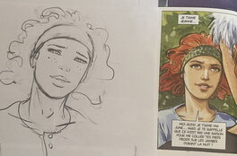 Stéphan Agosto - Stéphan Agosto, croquis préparatoire de la case 6 de la planche 18, "Les Buveuses de Thé". - Œuvre originale