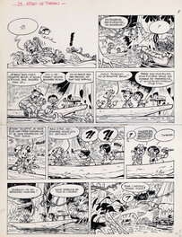 Jean-Claude Fournier - Spirou et Fantasio - Kodo le Tyran - T28 p29 - Planche originale