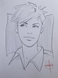 Stéphan Agosto - Stéphan Agosto, illustration originale, portrait de June, "Les Buveuses de Thé". - Illustration originale