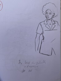 Stéphan Agosto - Stéphan Agosto, croquis préparatoire, étude de case, l'infirmière, "Les Buveuses de Thé". - Œuvre originale