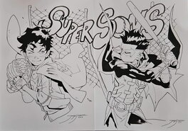 Jorge Jimenez - Supersons Jon Kent & Damian Wayne - Illustration originale