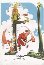 Al Severin - Spirou sous le manteau, À la foire... on se défoule - Illustration originale
