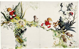 Jean Dulieu - Paulus de Boskabouter - Margriet/Bobo - Illustration grand format - Original Illustration