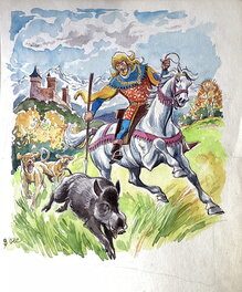 Mixi-Bérel - Chasse au sanglier - Planche originale