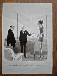 Dessin d'humour de Tetsu "Je vous présente ma nouvelle petite secrétaire"