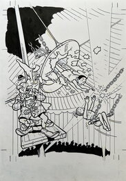 Luc Morjaeu - Bob et Bobette - Suske en Wiske - de Circusbaron - Planche originale