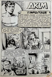 Augusto Pedrazza - Pedrazza, Akim, L’imposteur, planche n°1 titre,  Akim#97,1963. - Planche originale
