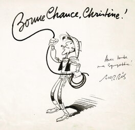 Morris - Morris : Lucky Luke, illustration (1963) pour un livre d'or - Illustration originale
