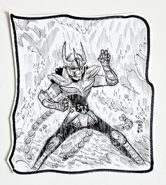 oTTami - Dessin original de l'Inktober 2017 : Ikki Chevalier du Phénix V1 ! - Illustration originale