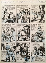 Pierre Le Guen - Planche de la série Envoyé spécial, parution dans le numéro 87 magazine Pierrot de 1955 - Planche originale