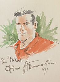 Dino Attanasio - Dina Attanasio, illustration originale, portrait de Bob Morane. - Original Illustration