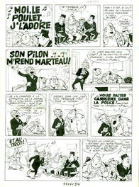 Maurice Tillieux - Tillieux : Gil Jourdan, "La poursuite" planche 2 - Planche originale