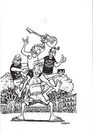 Frank Margerin - La bande à Lucien - Illustration originale