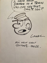 Willy Lambil - Lambil, illustration originale, portrait du sergent Chesterfield de la cavalerie des États Unis, "Les Tuniques Bleues" - Illustration originale