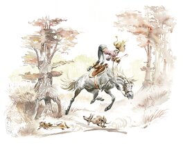Benoît Du Peloux - Triple galop - Illustration originale