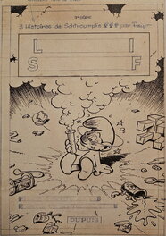 L'original de couverture de l'apprenti Schtroumpf paru en 1971