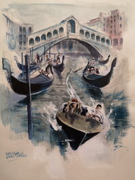 René Follet - Bob Morane - Échec à la main noire - Illustration originale