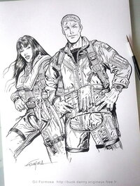 Gil Formosa - Lady X & Buck Danny - Original Illustration