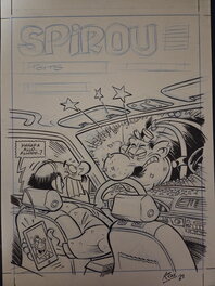 Daniël Kox - Couverture originale agent 212 dans spirou 4326 - Original Cover