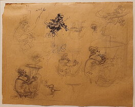 André Franquin - Dessins préparatoires - Original art