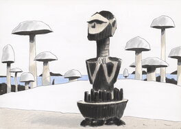 François Avril - Voyages IMMOBILES XV - Illustration originale