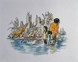 Simon Hureau - Drame familial - Illustration originale