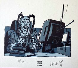 Ex-Libris Sérigraphie SUPER HEROS 14,8 x 12,8