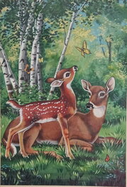 unknown - "Nature Book To Color" Saalfield Cover Art - Planche originale