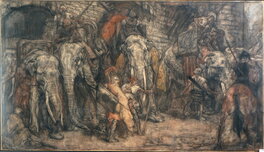 Johannus Hendrikus Jurres - Les Éléfants d'Hannibal - Illustration originale