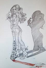 Leila Leiz - Harley Quinn - Good night - Illustration originale