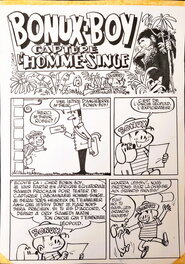 Jijé - Bonux boy n°8 : Bonux-Boy capture l'homme-singe, pages 1, 3, 4, 5, 7 et 9 - Planche originale