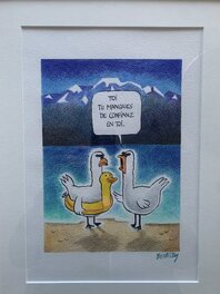 Christophe Bertschy - 2 Cygnes - Illustration originale