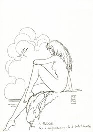 Milo Manara - Miele au bord de l'eau - Illustration originale