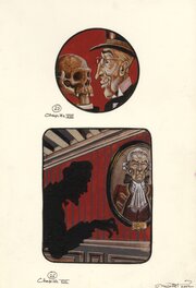 Jean-Michel Nicollet - Sherlock HOLMES – Chien des Baskerville – Gallimard 2002 – Illustrations originales pages 94 et 95 - Illustration originale