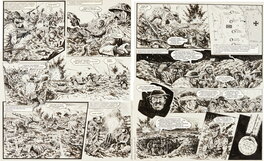 Joe Colquhoun - Magnifique double planche La Grande Guerre de Charlie - Comic Strip