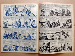 Les Pages 6 et 7 telle que Publiées (Bleue & Noir) dans le RC Récit Complet du BB 69 ( qui ne sera pas Jointe a L'achat de cette planche originale ..., c'est pour montrer sa Publication d'époque ! ) .
