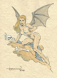 Mike Hoffman - Winged Demon - Illustration originale