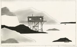 François Avril - Isolated HOUSES XXVIII - Illustration originale