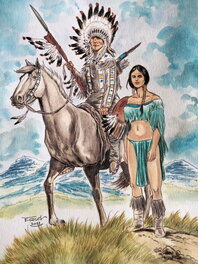 Ersel - Indian and Squaw - Illustration originale