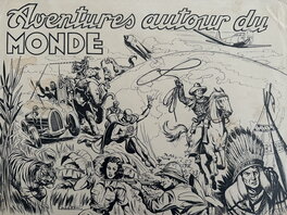 Robert Dansler - Couverture reliure "Aventures autour du Monde" - Couverture originale