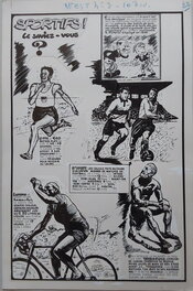 Dix - Dix Rubrique SPORTIFS Le Saviez-Vous ? Athlétisme Football Vélo Cyclisme Boxe , P. 22 Atelier Chott paru WEST Romance 3 en 1959 - Illustration originale