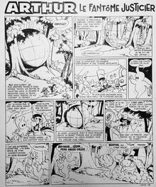 Cézard - Cézard, Arthur le fantôme justicier, planche n°B, Vaillant#1012, 1964. - Planche originale