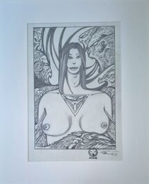 Philippe Druillet - Portrait de femme guerrière - Illustration originale