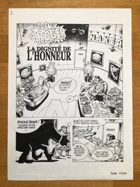 Julien/CDM - Cosmik Roger T1 - "La dignité de l'honneur" planche 1 + crayonné - Planche originale