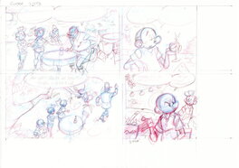 Charel Cambré - Robbedoes - "L'Homme-Loup" - Crayonné planche 25B - Œuvre originale