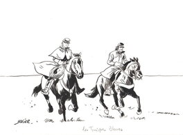 Olivier Frasier - Olivier Frasier - Les tuniques bleues (Blutch et Chesterfield) - Original Illustration