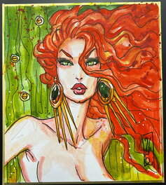 Olivier Ledroit - Shikishi de la Succube de Chroniques de La Lune Noire - Illustration originale