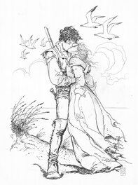 Milo Manara - L'été indien - Il bacio - Original Illustration