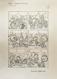 Roberta Migheli - "Donald Duck et la course au bricolage" - Crayonné page 5 - Planche originale