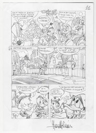 Lara Molinari - "Donald Duck et le Nouvel An à Lancer" - Crayonné page 11 - Planche originale